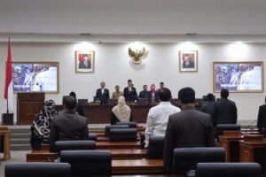 Penyampaian laporan reses anggota Dewan pada rapat paripurna DPRD Kabupaten Bekasi masa sidang I Tahun 2020, Selasa (25/02)