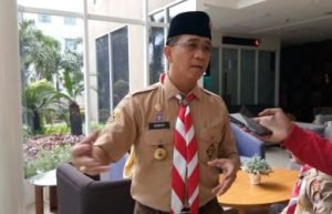 Kepala Kwarcab Gerakan Pramuka Kabupaten Bekasi, Hudaya saat ditemui di Hotel Java Palace Jababeka, Selasa (28/11).