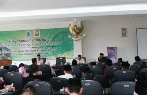 Tasyakuran atau launching buku Ulama Pejuang Kabupaten Bekasi di Gedung Badan Penanggulangan Bencana Daera (BPBD) Kabupaten Bekasi, Rabu (10/01).