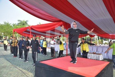 Peringatan Hari Olahraga Nasional (HAORNAS) ke-36 tingkat Kabupaten Bekasi Tahun 2019 di Plaza Pemda Bekasi di Komplek Perkantoran Pemerintah Daerah Kabupaten Bekasi, Cikarang Pusat, Senin (30/09).