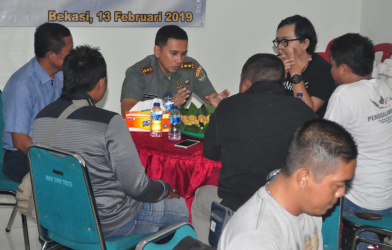 Dandim 0509/Kab.Bekasi Letkol Inf. Jimmy Hutapea saat menghadiri acara tatap muka dan ramah tamah dengan insan pers di Makodim 0509/Kab.Bekasi, Rabu (13/02).