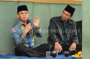 Ketua DPC PKB Kabupaten Bekasi, Abdul Kholik (Kiri) bersama dengan Ketua PCNU Kabupaten Bekasi, Bagus Lukito (Kanan).