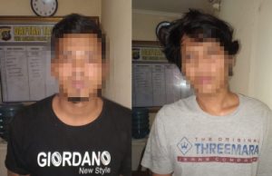 Dua dua terduga pelaku begal di jalan layang (fly over) yang berada di Desa Cibatu, Kecamatan Cikarang Selatan yakni HWA alias Kebo (19) dan AS alias Boang (30) yang berhasil diamankan Unit Reserse Kriminal Kepolisian Sektor Cikarang Selatan.