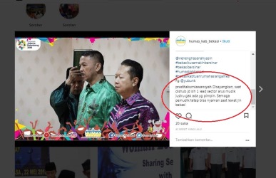 Screenshot akun instagram humas_kab_bekasi