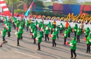 Latihan pengamanan huru-hara dalam rangka Pemilu 2019 di wilayah Kodim 0509/Kabupaten Bekasi, Kamis (04/04).