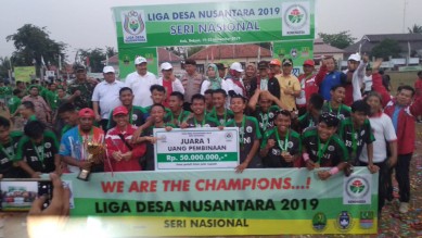 Liga Desa Nusantara 2019 di Lapangan Desa Pasir Tanjung, Kecamatan Cikarang Pusat