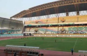 Pertandingan antara Persikasi vs Citereup Raya di Stadion Wibawa Mukti, Senin (19/08) sore.