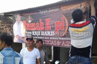 Ketua Bappda Gerindra Kabupaten Bekasi, M. Taufan "gopi Serius, Ngopi Santai, Ngopinya di Rumah Kopi Bang Haji Daris."