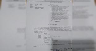 Surat undangan yang dikeluarkan DPRD Kabupaten Bekasi terkait paripurna pengunduran diri Bupati Bekasi Neneng Hasanah Yasin.