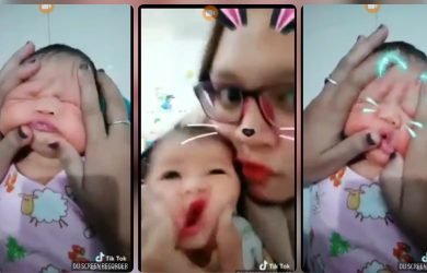 Screenshoot video bidan di salah satu urmah sakit ibu dan anak di Tambun Utara yang bermain Tik Tok dengan bayi.