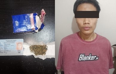 MNA alias Y (32) berikut barang bukti berupa satu bungkus ganja seberat 1,17 gram yang disimpan di rumah kontrakannya di Kp Tegal Gede RT 07/03 Desa Pasir Sari Kecamatan Cikarang Selatan.