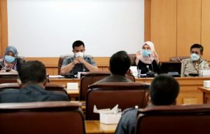 Rapat koordinasi Penanganan Covid-19 bersama seluruh Camat se-Kabupaten Bekasi, Selasa (22/06).