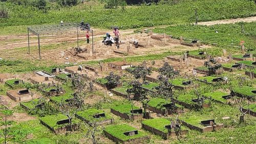 Pemakaman Pasien Covid-19 di TPU Pasir Tanjung, Kecamatan Cikarang Pusat