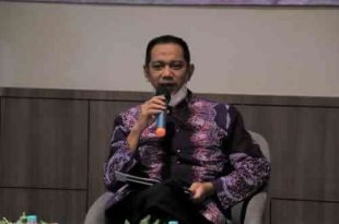 Wakil Ketua KPK Nurul Ghufron saat menghadiri acara diskusi bersama jurnalis yang tergabung dalam Media Center DPRD Kabupaten Bekasi dalam rangka memperingati Hari Pers Nasional (HPN) 2022 di Cikarang, Rabu (09/02).