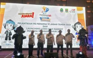 Wakil Gubernur Jawa Barat Uu Ruzhanul Ulum melaunching logo dan maskot Pekan Paralimpik Daerah (Peparda) IV Jawa Barat tahun 2022.