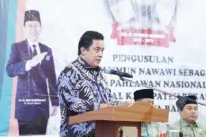 Sekretaris Daerah Kabupaten Bekasi, Dedy Supriyadi saat membuka kegiatan Seminar Nasional pengusulan K.H. Raden Ma’mun Nawawi sebagai Calon Pahlawan Nasional (CPN), Kamis (24/11).