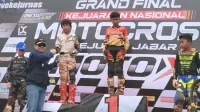 Pj Bupati Bekasi Dani Ramdan membuka secara resmi Grand Final Kejuaraan Nasional (Kejurnas) Motocross di di Sirkuit Cibeureum MX, Desa Lambangsari, Kecamatan Tambun Selatan 29 Januari 2023.