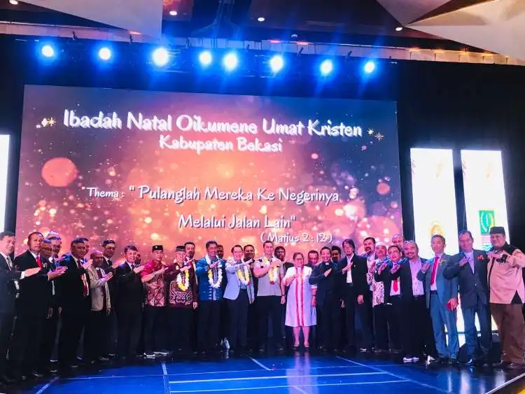 Perayaan Natal Oikumene di Ballroom Hotel Nuanza Cikarang, Sabtu (15/01).