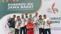 Atlet Panjang Tebing Kabupaten Bekasi di ajang Pekan Olahraga Provinsi (Porprov) XIV Jawa Barat 2022.