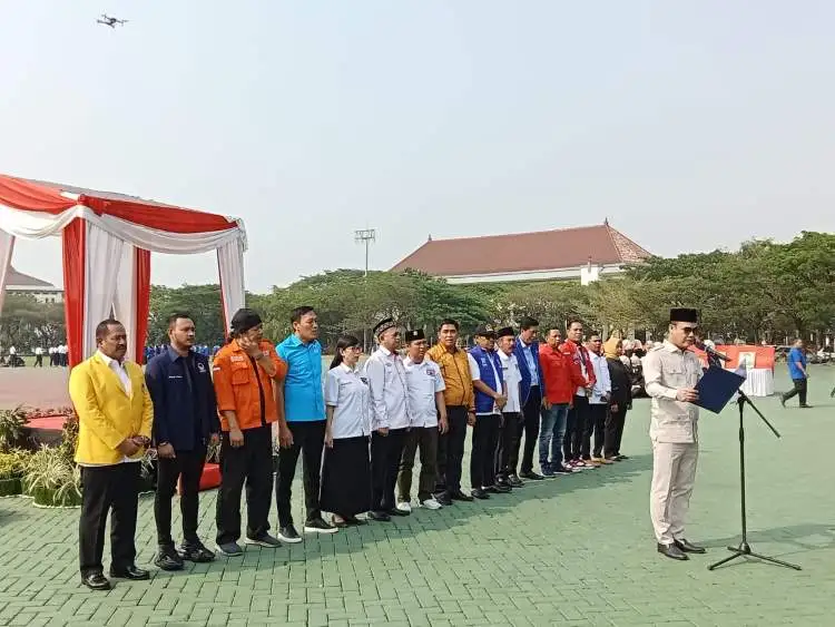 Deklarasi Pemilu Damai dilaksanakan usai upacara Hari Kesaktian Pancasila di Lapangan Apel Plaza Pemerintah Kabupaten (Pemkab) Bekasi, Minggu (01/10) pagi