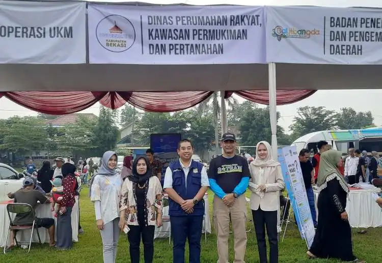 Kepala Disperkimtan Kabupaten Bekasi, Nurchadiri saat menghadiri kegiatan BOTRAM di Stadion Mini Cibarusah, Sabtu (24/02) pagi.