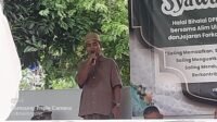 Pimpinan Pondok Pesantren Al-Baqiyatussholihat, KH Jamaluddin Nawawi saat menghadiri Halal Bihalal 1 Syawal 1445 Hijriah bersama Forum Silaturahmi Ulama, Pimpinan Pondok Pesantren, Tokoh Masyarakat dan Ormas Islam yang diinisiasi LDII Kabupaten Bekasi, Sabtu (27/04).
