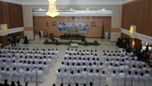 Pelantikan dan penngambilan sumpah jabatan 154 Kepala Desa di Kabupaten Bekasi periode 2018 - 2024, um'at (28/09/2018) pagi.