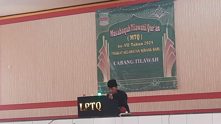 Peserta kategori tilawah pada Musabaqah Tilawatil Qur’an (MTQ) VII Tahun 2024 Tingkat Kecamatan Serang Baru.