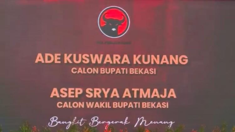 Ade Kuswara Kunang dan Asep Surya Atmaja resmi rekomendasi dari PDI Perjuangan (PDI-P) untuk maju di Pilkada Kabupaten Bekasi 2024