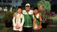 Dua pelajar Kabupaten Bekasi meraih medali emas MQK Putra dan MTQ Putra pada Pekan Olahraga dan Seni Antar Diniyah Nasional (Porsadinnas)