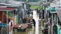 Banjir di Perumahan Sahara 3 Desa Satria Jaya, Kecamatan Tambun Utara, Kabupaten Bekasi.