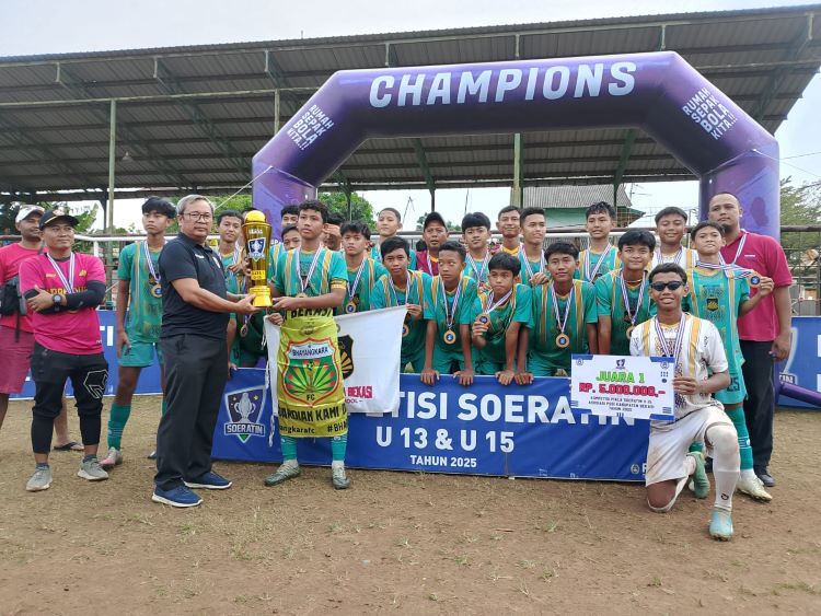 SSB Bintang Muda Jatireja sukses meraih gelar juara setelah menundukkan SSB ASSES dengan skor tipis 1-0 pada final Piala Soeratin U-15 Kabupaten Bekasi.
