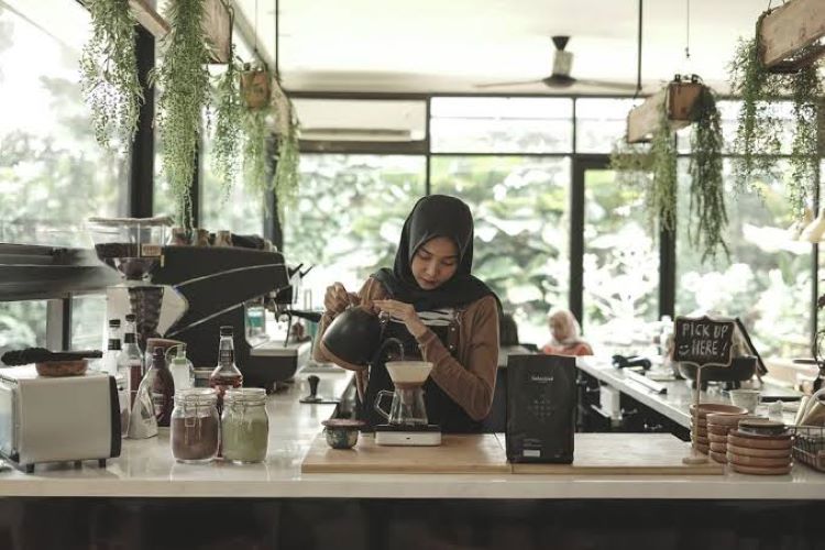Ilustrasi karyawan cafe