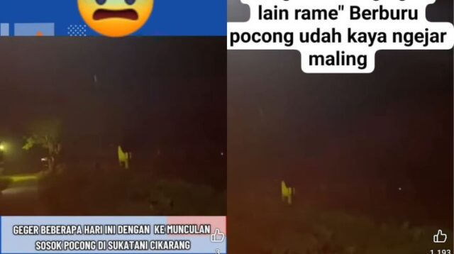 Viral di media sosial adanya penampakan pocong di Kampung Kempes, Desa Sukamulya, Kecamatan Sukatani, Kabupaten Bekasi. Dalam video itu nampak sejumlah warga berlarian sambil menyoroti senter ke arah pohon kelapa.