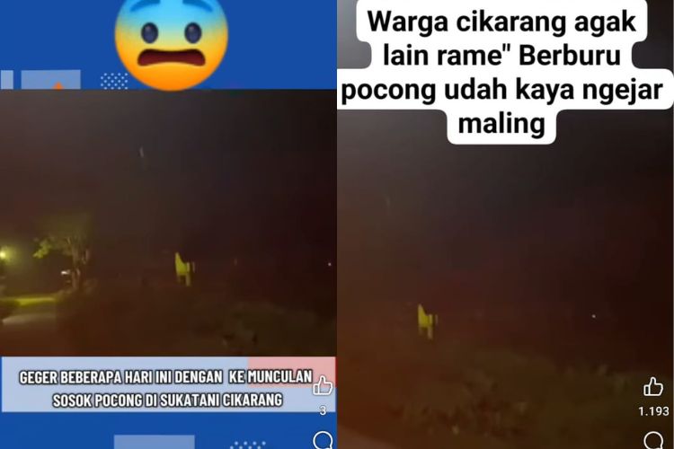 Viral di media sosial adanya penampakan pocong di Kampung Kempes, Desa Sukamulya, Kecamatan Sukatani, Kabupaten Bekasi. Dalam video itu nampak sejumlah warga berlarian sambil menyoroti senter ke arah pohon kelapa.