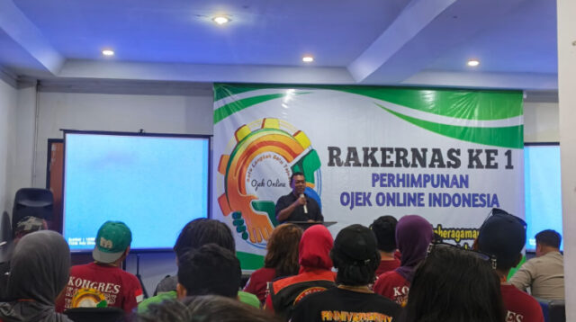 Perhimpunan Ojek Online Indonesia sukses menyelenggarakan acara Halal Bihalal yang dirangkaikan dengan Rapat Kerja Nasional (Rakernas) tahun 2026.