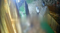 Screenshoot rekaman CCTV saat salah seorang pelaku menyeret korban HNW (16) yang sudah dalam keadaan tak berdaya.