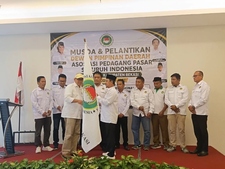 Musyawarah Daerah (Musda) dan pelantikan pengurus Asosiasi Pedagang Pasar Seluruh Indonesia (APPSI) Kabupaten Bekasi periode 2026–2031.