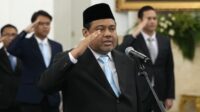 Presiden KSPI yang juga Presiden Partai Buruh, Said Iqbal saat dilantik oleh Presiden Pravowo Subianto sebagai Penasihat Khusus Presiden Bidang Ketenagakerjaan dan Kesejahteraan Buruh di Istana Negara, Jakarta, Senin (08/06) sore.