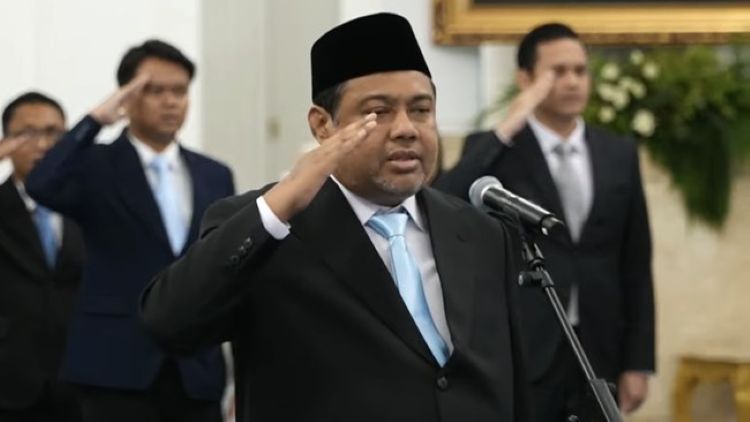 Presiden KSPI yang juga Presiden Partai Buruh, Said Iqbal saat dilantik oleh Presiden Pravowo Subianto sebagai Penasihat Khusus Presiden Bidang Ketenagakerjaan dan Kesejahteraan Buruh di Istana Negara, Jakarta, Senin (08/06) sore.