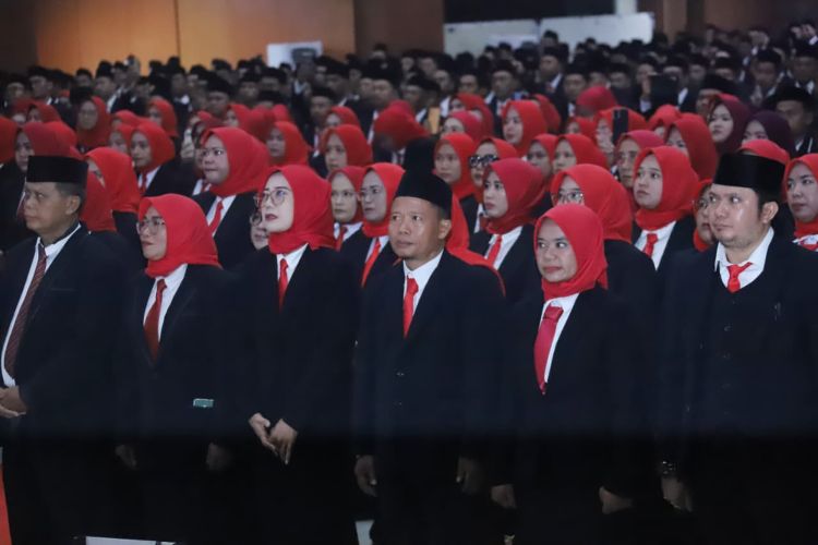 Pelantikan 1.564 anggota Badan Permusyawaratan Desa (BPD) hasil pemilihan pada akhir Mei 2026 lalu di 179 desa se-Kabupaten Bekasi.