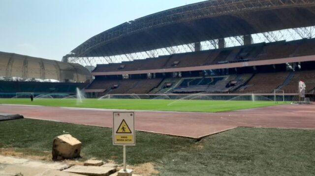 Proses renovasi: Stadion Wibawa Mukti di Kecamatan Cikarang Timur, Kabupaten Bekasi berpeluang menjadi markas baru Adhyaksa FC untuk mengarungi kompetisi Super League musim 2026/2027.