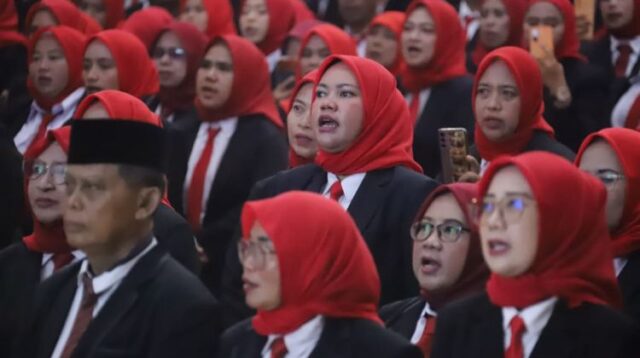 Pelantikan 1.564 anggota Badan Permusyawaratan Desa (BPD) hasil pemilihan pada akhir Mei 2026 lalu di 179 desa se-Kabupaten Bekasi.