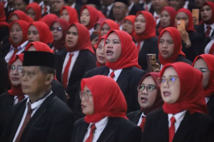 Pelantikan 1.564 anggota Badan Permusyawaratan Desa (BPD) hasil pemilihan pada akhir Mei 2026 lalu di 179 desa se-Kabupaten Bekasi.