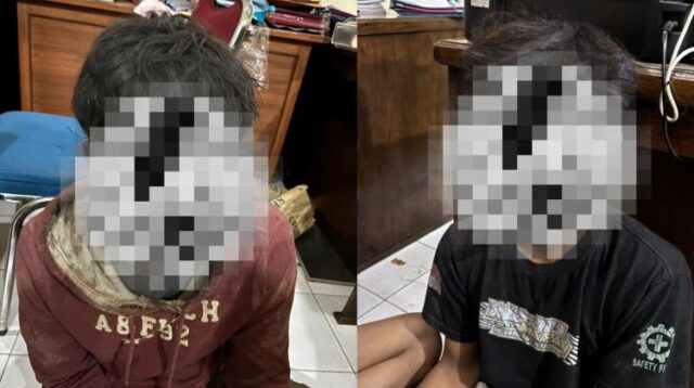 Dua orang terduga pelaku pencurian di di sebuah warung sembako yang terletak di Kampung Ceper Kredok, Desa Sukaragam, Kecamatan Serang Baru, Kabupaten Bekasi berhasil diamankan petugas kepolisian bersama warga, sementara seorang lainnya berhasil melarikan diri.