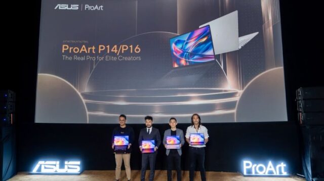Peluncuran ASUS ProArt P14 dan ASUS ProArt P16. Kegiatan ini turut dihadiri Adrian Pradipta - Technical Public Relations ASUS Indonesia, ⁠Rudy Salim - CEO PRESTIGECORP, Lenny Lin - Country Manager, ASUS Indonesia dan Marcello Tahitoe, Top Indonesian Singer.